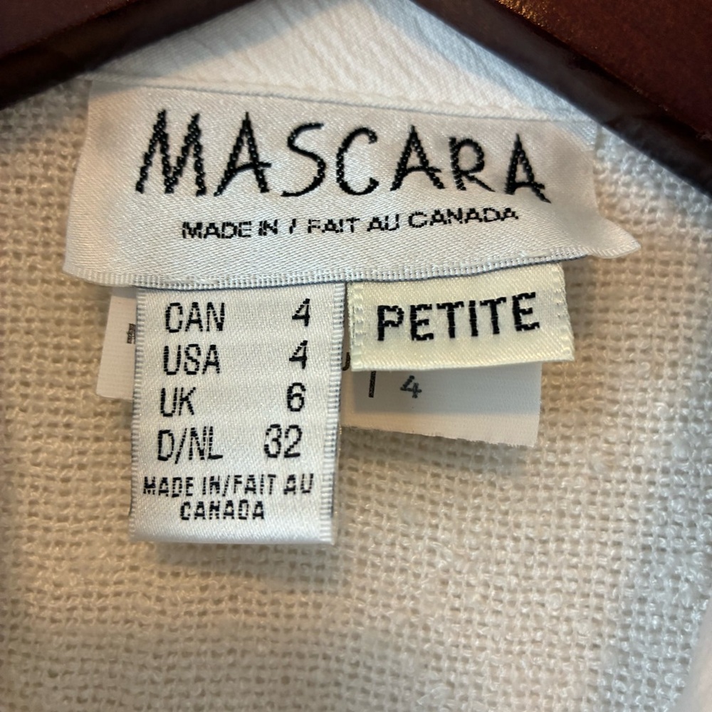 Linen blend Y2K white button down dress with faux cropped blazer 90s vintage - Picture 11 of 13